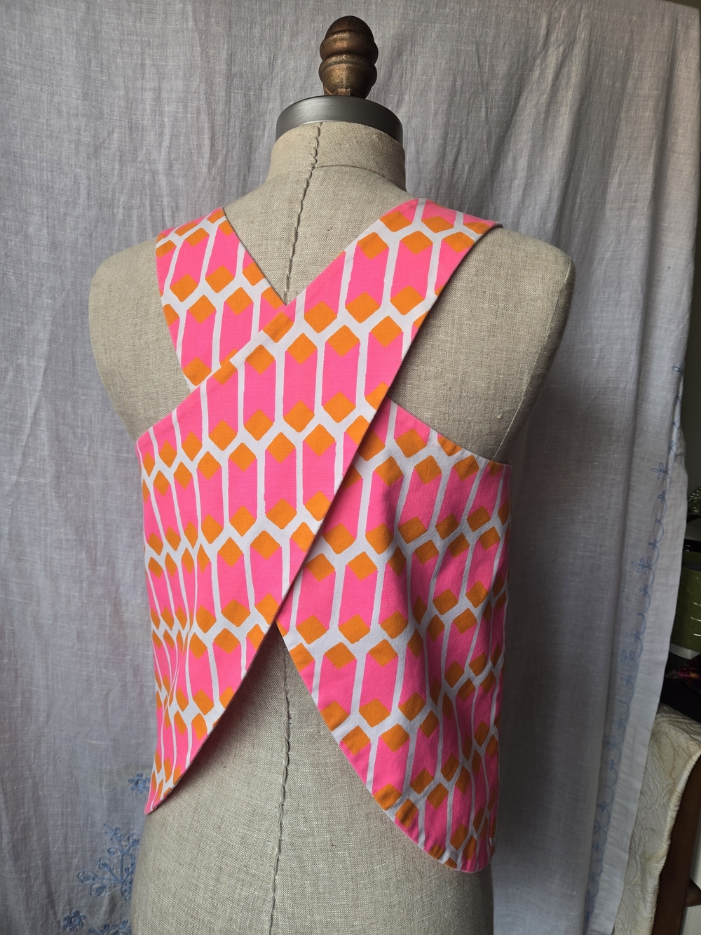 Kate Spade Saturday Pink Orange Geometric top, XS